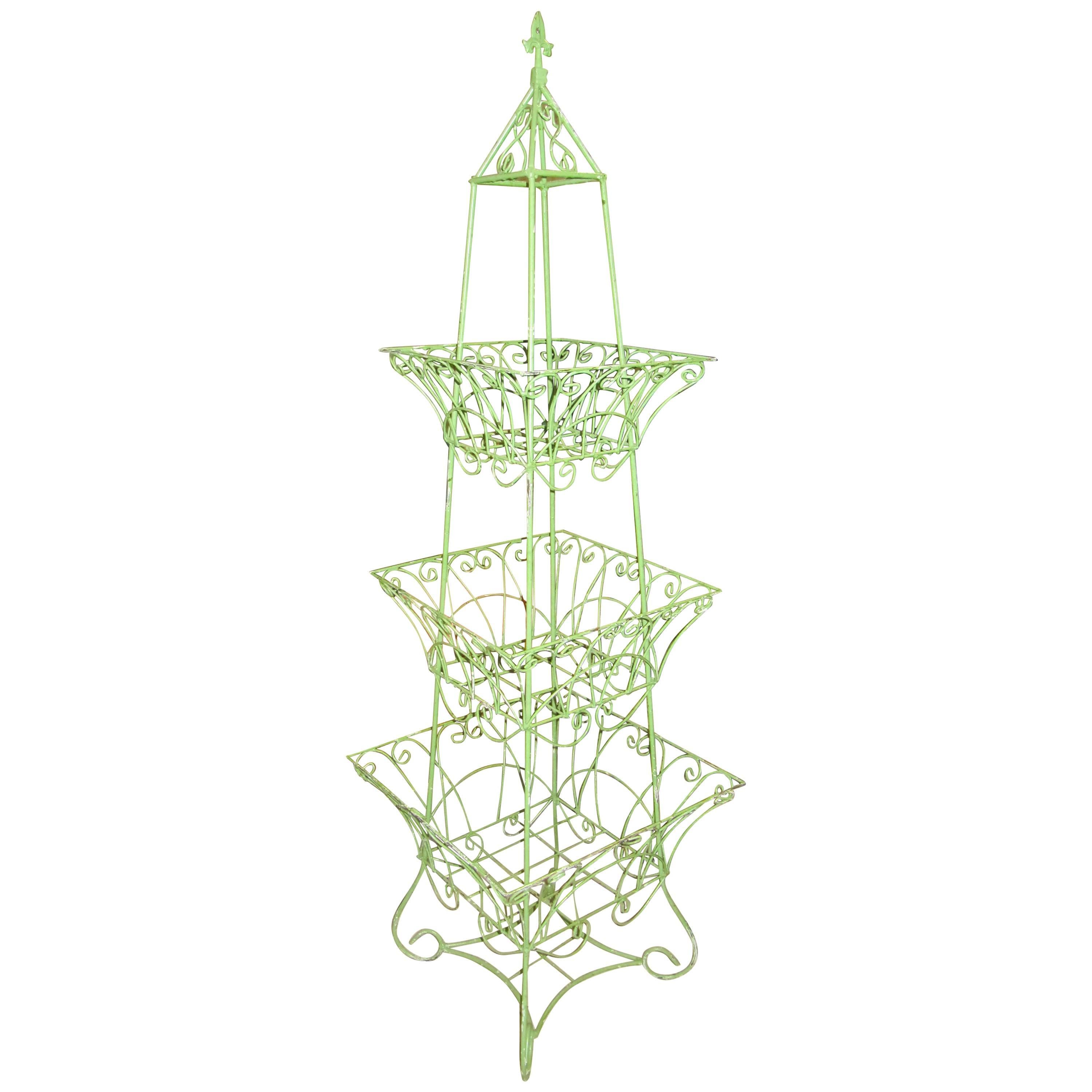 Handsome English Three-Tier Plant Stand For Sale