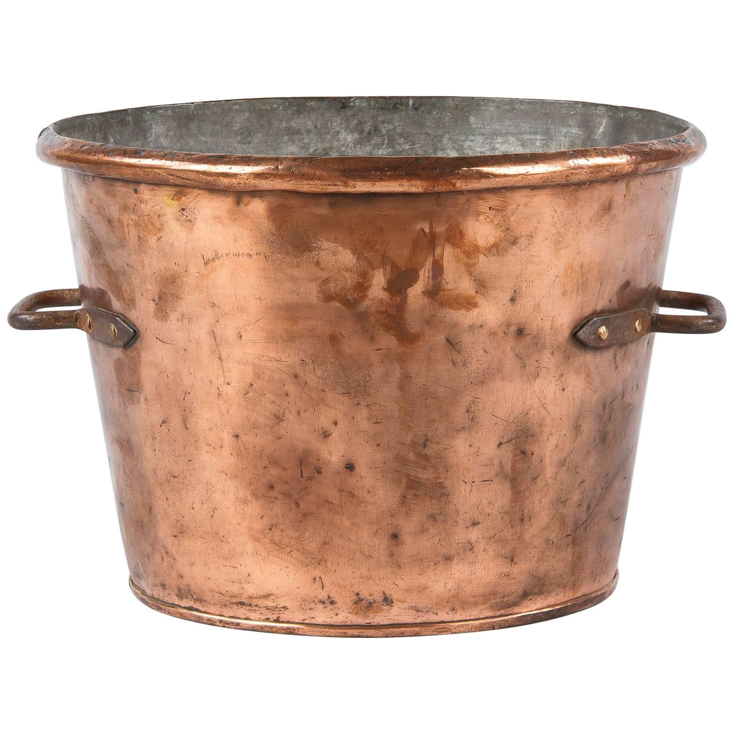 French Copper Cauldron, 19th Century