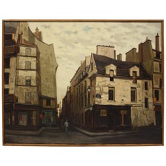 Ölgemälde auf Leinwand von Paris, „Rue des Ecouffes“, signiert