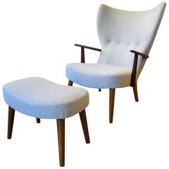 Pragh Lounge Chair and Ottoman by Acton Schubell and Ib Madsen