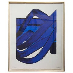 Lithographie de Pierre Soulages provenant du portefeuille artistique officiel de la XXIVe Olympiade