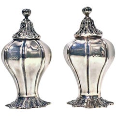 Pair of Antique Silver Novelty Conch Shell Casters, London, 1834, William Hewitt