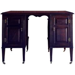 Antique Edwardian Oak Kneehole Desk Writing Desk