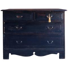 Vintage Stained Pine Chest of Drawers Dresser