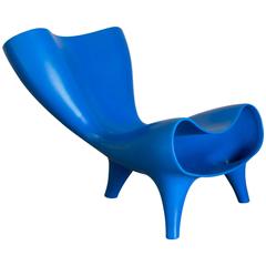 Vintage 1983, Marc Newson, Nowadays Rare Electric Blue Orgone Chair