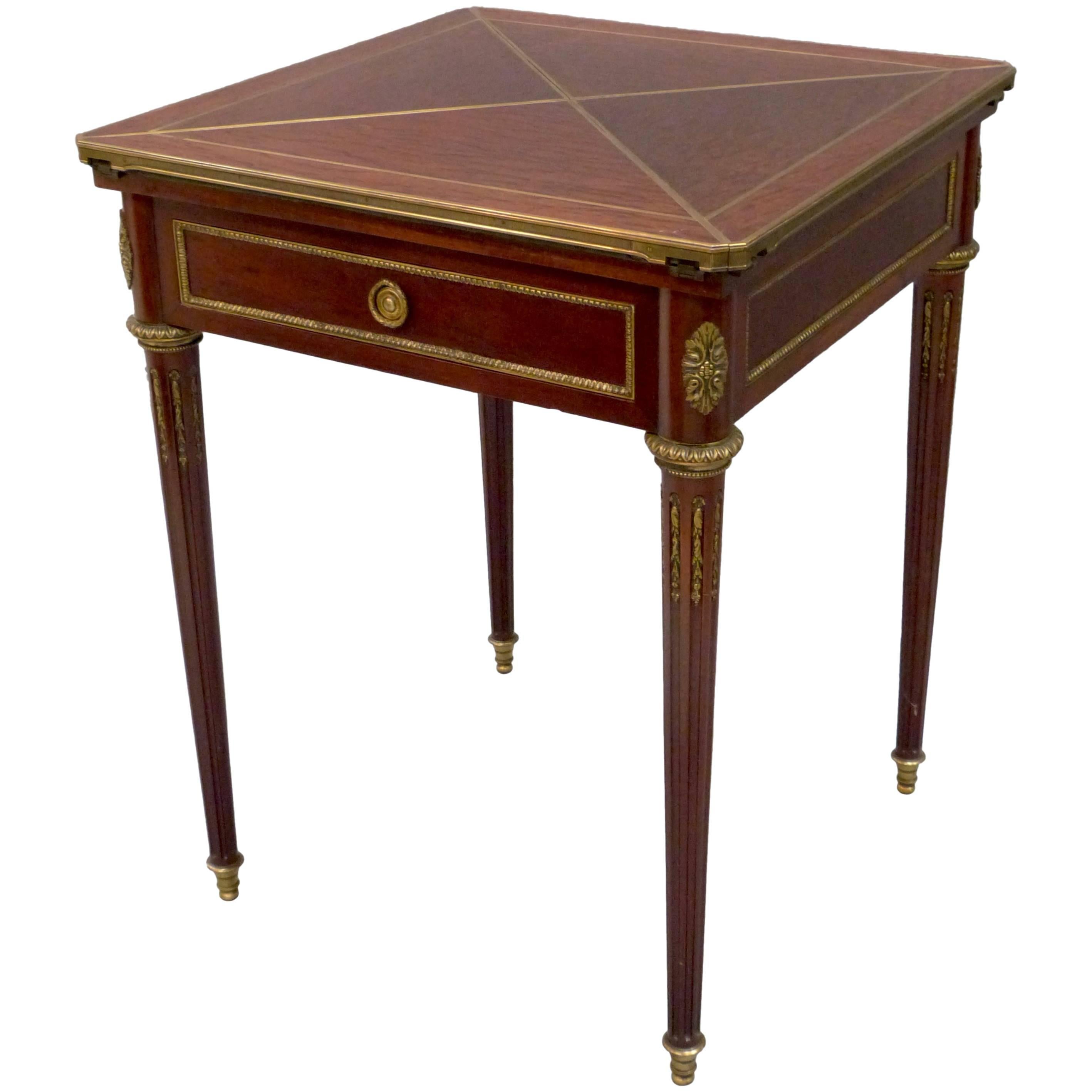 French Louis XVI Style Envelope Card Table For Sale