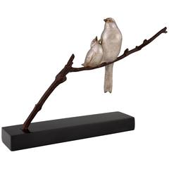 French Art Deco Bronze Bird Sculpture by Becquerel, 1930