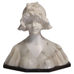 Antique 'Lady in Lace' Marble Bust by Anton Nelson, circa 1895