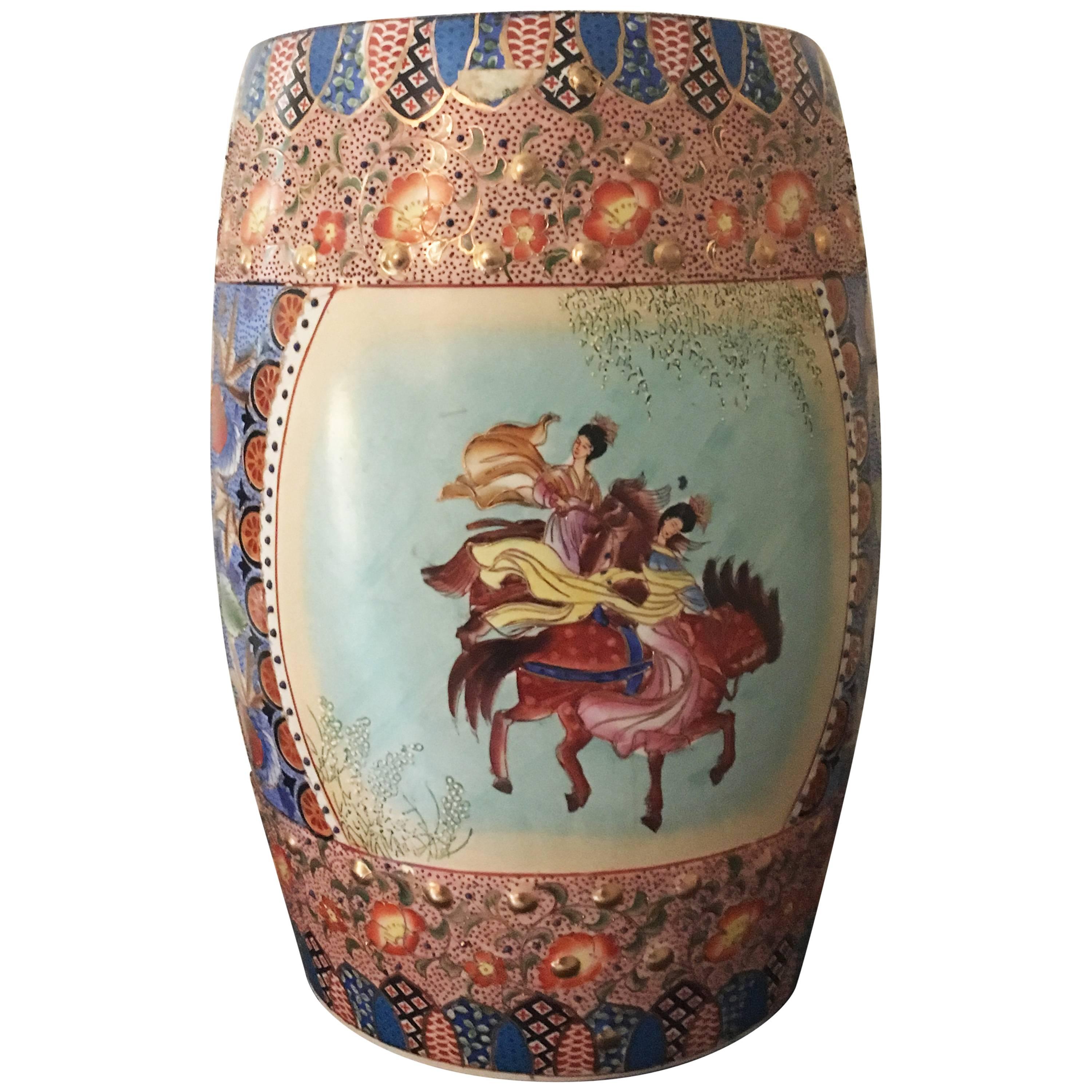 Colorful Chinese Ceramic Garden Stool For Sale