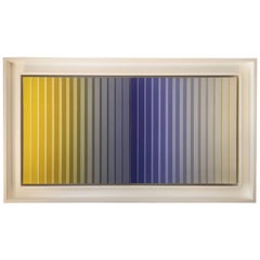 Framed Acrylic on Canvas Striped Dyptych 1976 by Dan Gilhooley