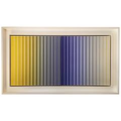 Framed Acrylic on Canvas Striped Dyptych 1976 by Dan Gilhooley 5