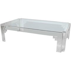 Lucite Cocktail Table Signed Jeffrey Bigelow, 1976