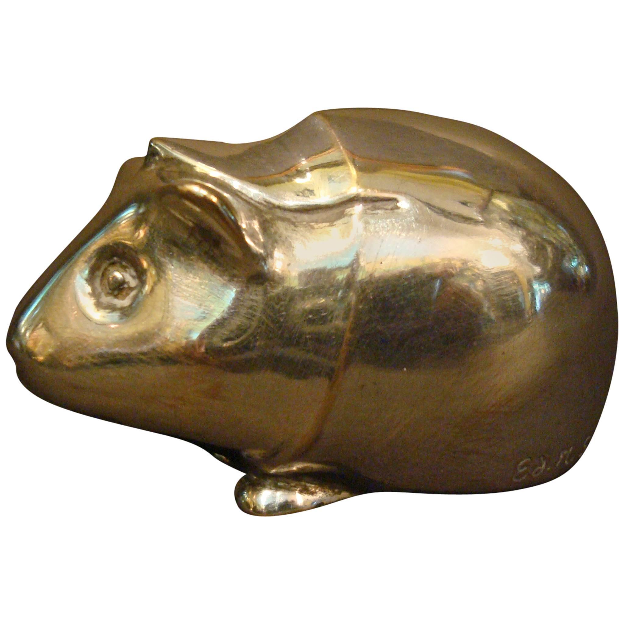 Edouard Marcel Sandoz Guinea Pig Bronze Paperweight