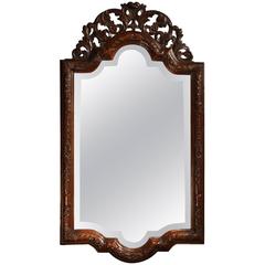 Early 18th Century Dutch Carved Walnut Mirror