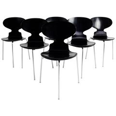 Danish Ant Chairs 3100 Arne Jacobsen for Fritz Hansen, 1970s, Set of Six 