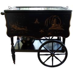 Chinoiserie Black with Gold Tea Cart