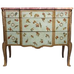 19th Century Louis XV/XVI Transitional Style Painted Commode 11