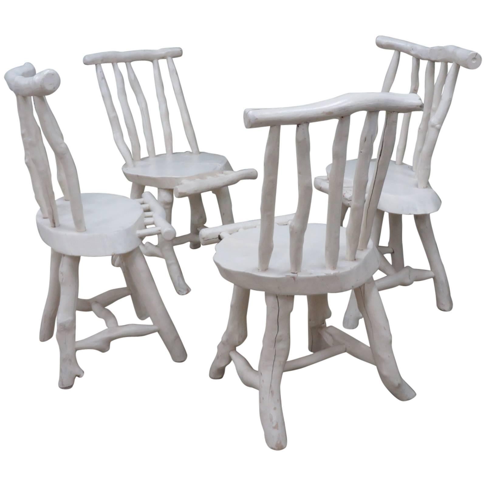 Four Rustic Adirondack Style Chairs