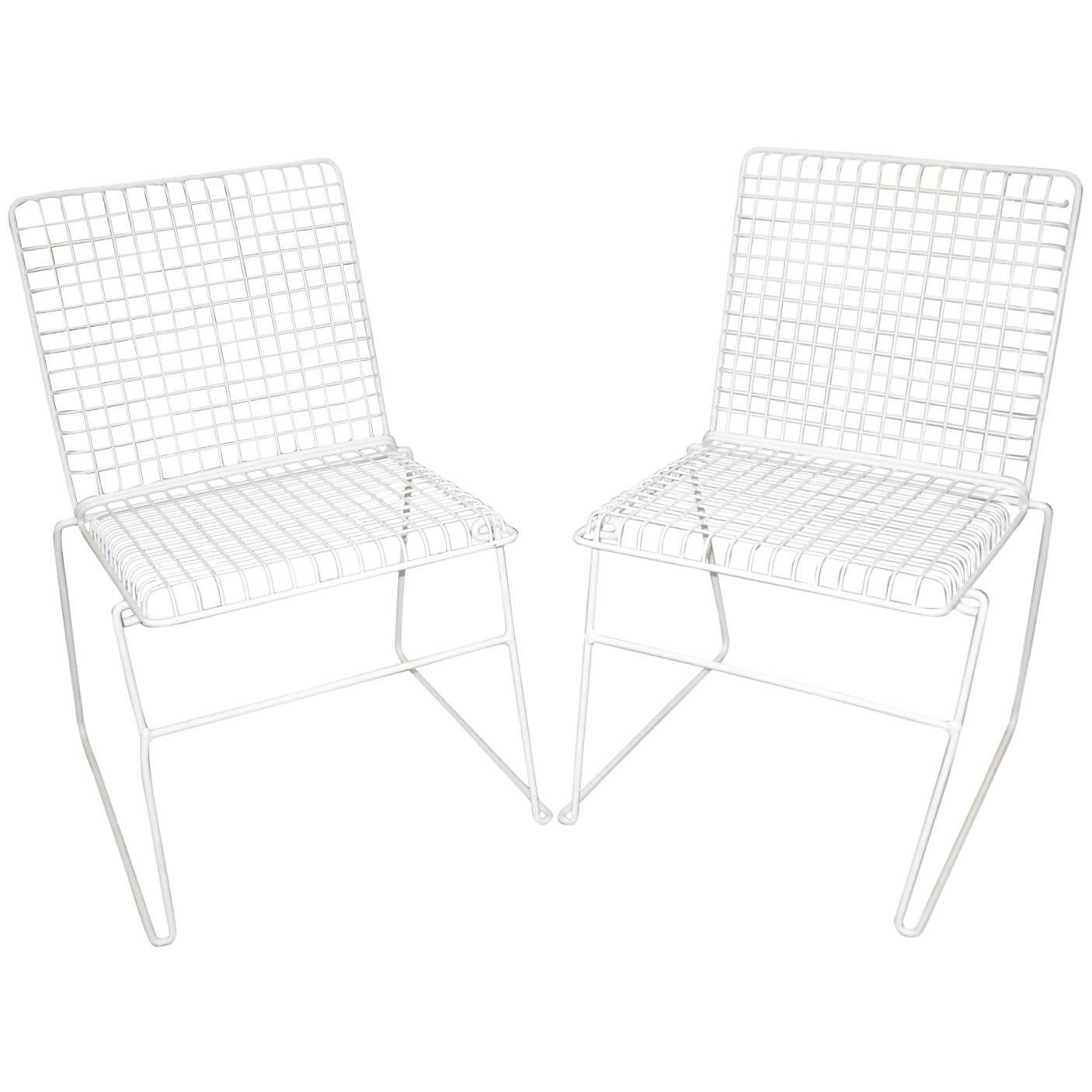 Six Indoor/Outdoor Mid-Century Wire Mesh Chairs priced Per Chair For Sale