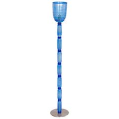 Italian Venetian Floor Lamp in Light-Blue Murano Glass 7