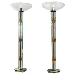 Pair of Floor Lamps in the Style of Fontana Arte, circa 1960