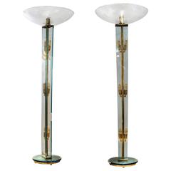 Pair of Floor Lamps in the Style of Fontana Arte, circa 1960 8