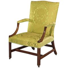 George III Mahogany Library Gainsborough Armchair