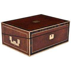 William IV Amboyna Writing Box with Calamander Crossbanding
