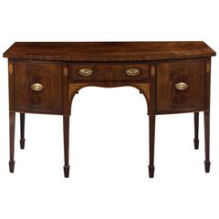 Antique George III Sheraton Period Inlaid Mahogany Bow-Fronted Sideboard