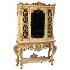 20th Century Venetian Lacquered and Gilded Showcase