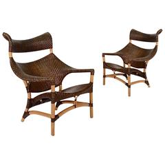 Vintage Pair of CL-261 Woven Rattan Chairs by Yuzru Yamakawa