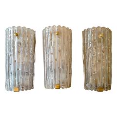 Three Large Orrefors Wall Sconces