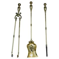 Cast Brass Triple Companion Fire Tool Set