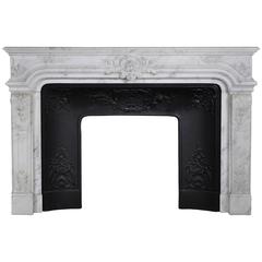 "Vendome, " Regence Style Fireplace in White Carrara Marble