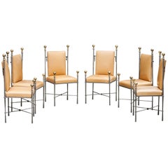 Set of Six Dining Chairs attributed to Giovanni Banci for Hermes