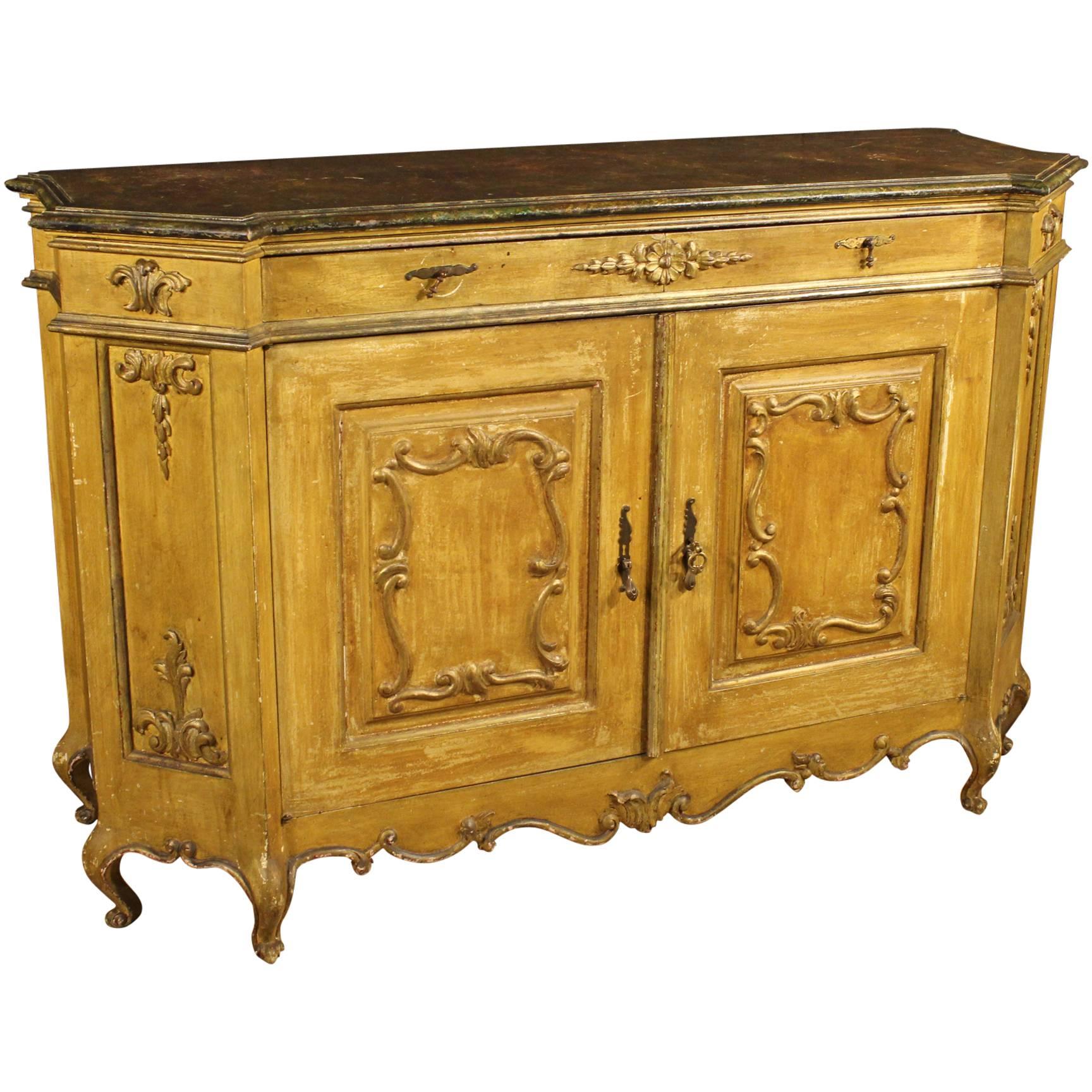 20th Century Venetian Lacquered and Gilded Sideboard