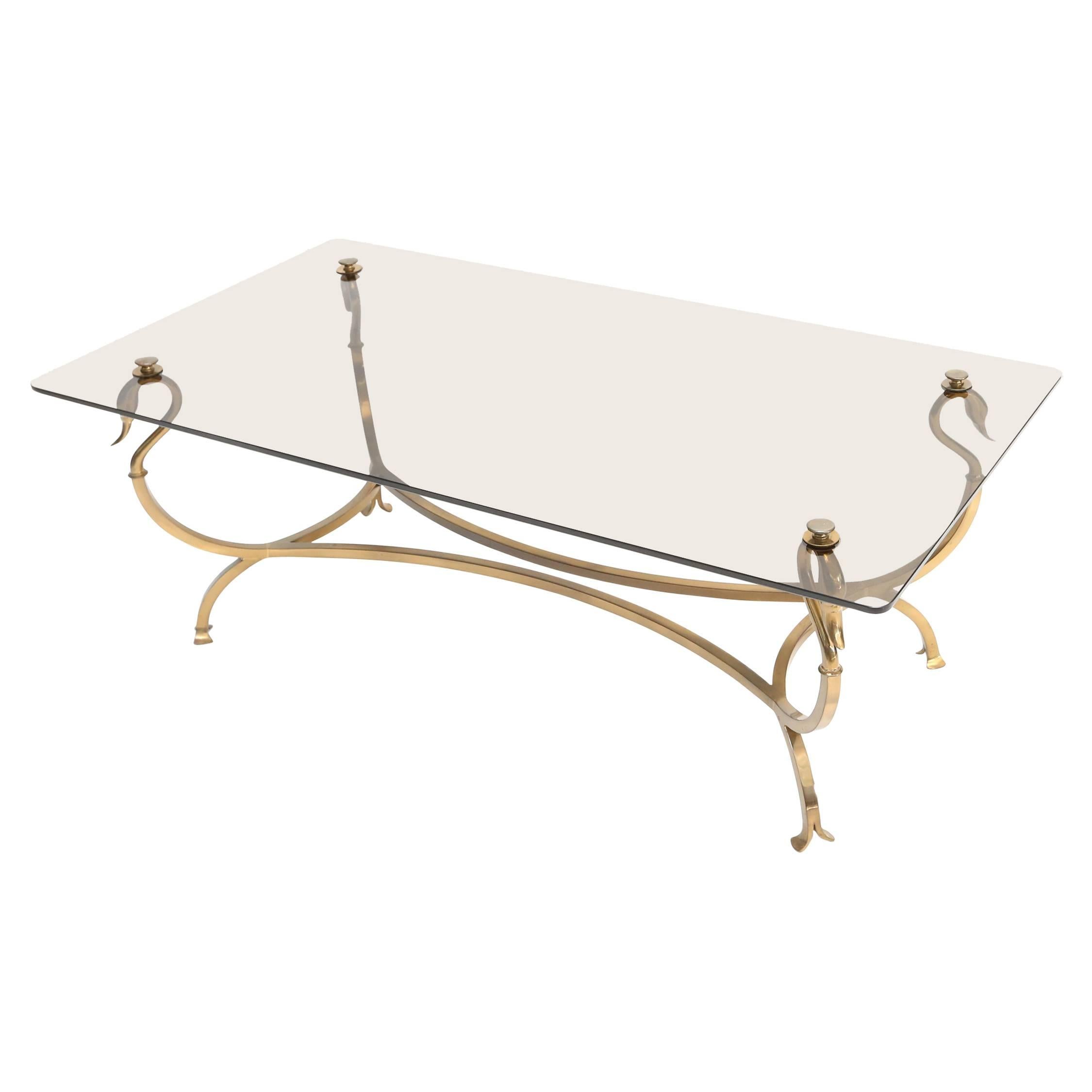 Maison Jansen Brass Swan Coffee Table