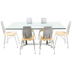 Robert Josten Cast Aluminum Dining Table Set with Glass Top 1
