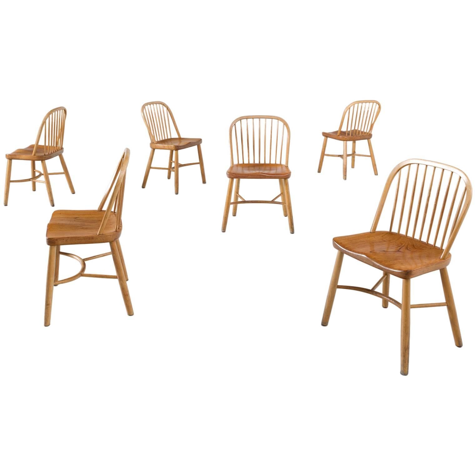 Palle Suenson Set of Six Spindle Back Chairs