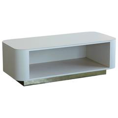 Custom-Made White Laminate Media Center on Casters, circa 1980s 8