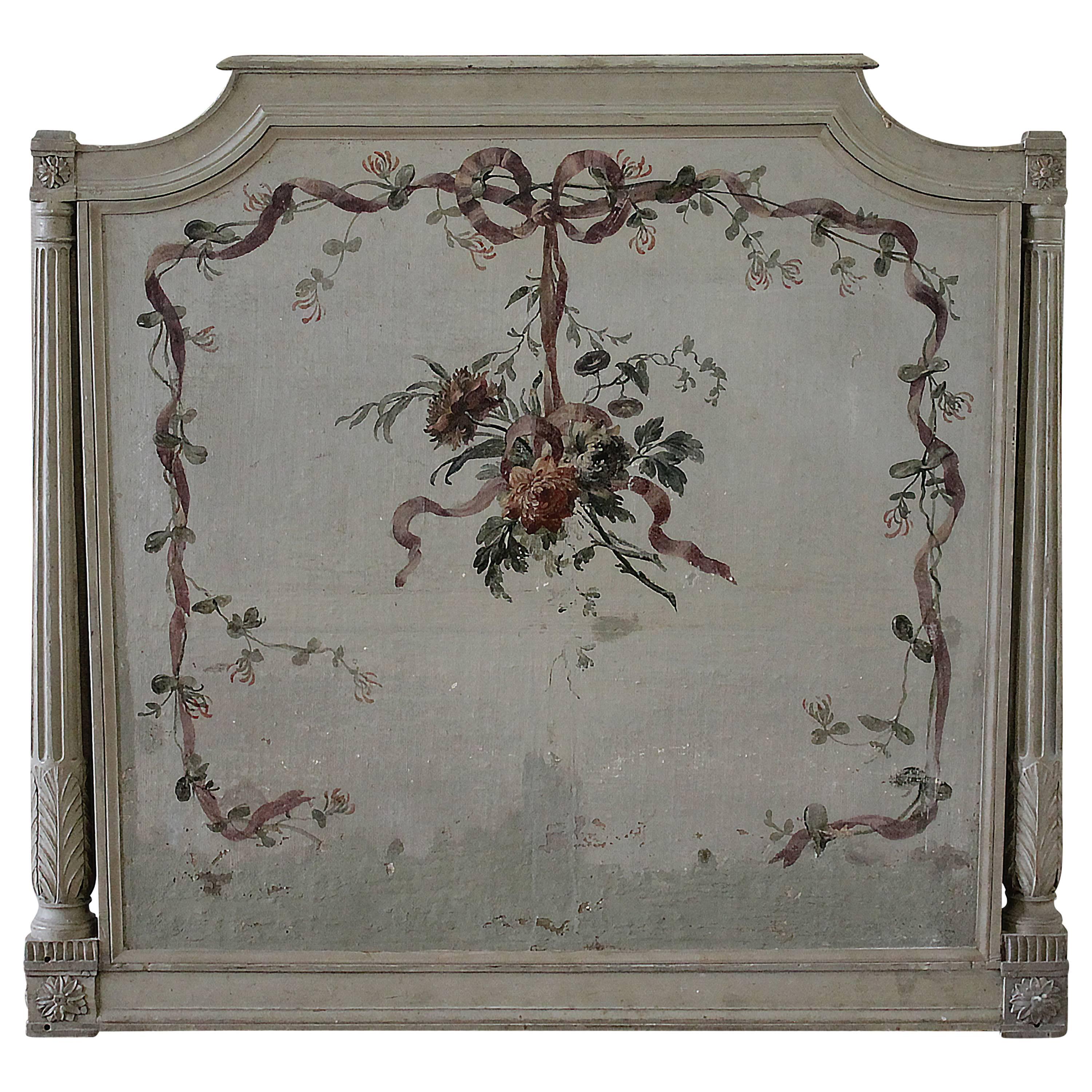 19th Century French Louis XVI Hand-Painted Plaque or Headboard