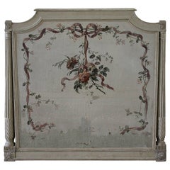 Antique 19th Century French Louis XVI Hand-Painted Plaque or Headboard