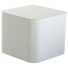 Custom-Made White Laminate Cubic End Table or Pedestal, Small 3