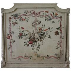 Antique 19th Century French Louis XVI Hand-Painted Plaque or Headboard