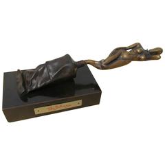 Signed Tito Salomoni Bronze Sculpture of Nude