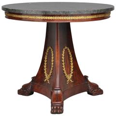 19th Century French Empire Mahogany Gueridon Center Table