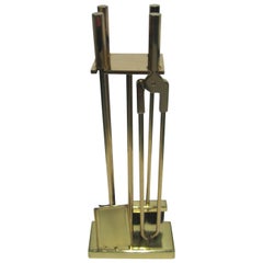 Vintage Brass Fireplace Tool Set
