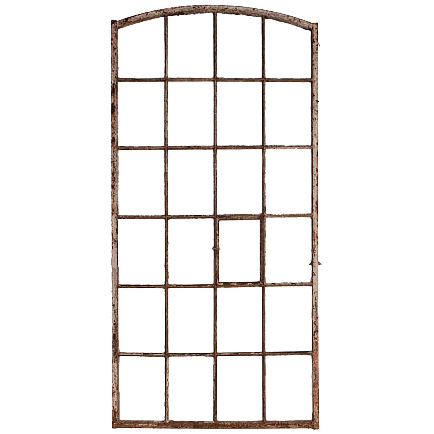 Vintage Painted Metal Window Frame, France, circa 19th Century For Sale