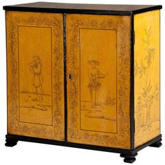 Regency Yellow Lacquer Tabletop Cabinet