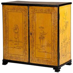 Regency Yellow Lacquer Tabletop Cabinet 11